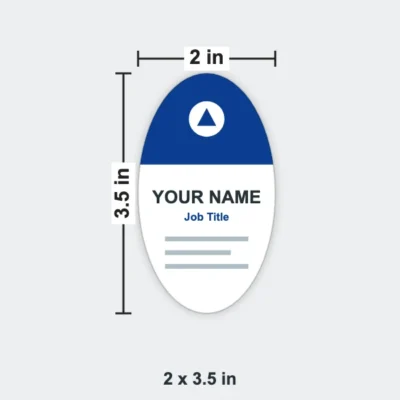Oval Business Card size 2 x 3.5 in