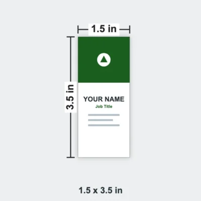 Metallic Business Card size 1.5 x 3.5 in