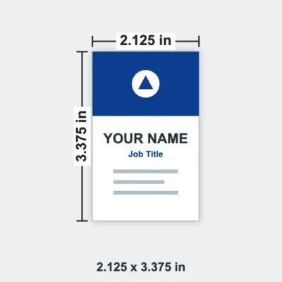 Custom Shaped Business Card size 2.125 x 3.375 in