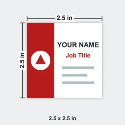 Custom Shaped Business Card size 2.5 x 2.5 in