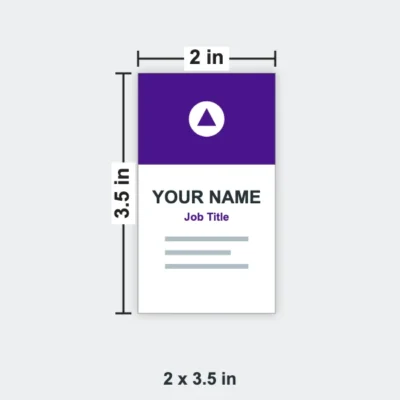 Custom Shaped Business Card size 2 x 3.5 in