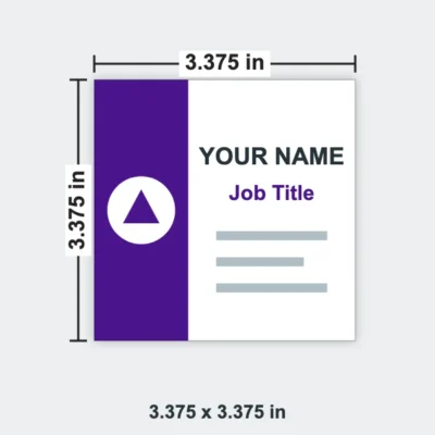 Square Business Card size 3.375 x 3.375 in