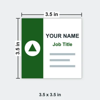 Square Business Card size 3.5 x 3.5 in