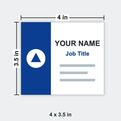 Folded Business Card size 4 x 3.5 in