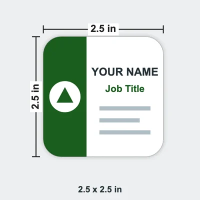 Rounded Corner Business Card size 2.5 x 2.5 in