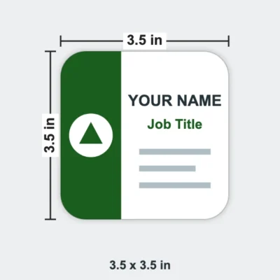Square Rounded Corner Business Card size 3.5 x 3.5 in