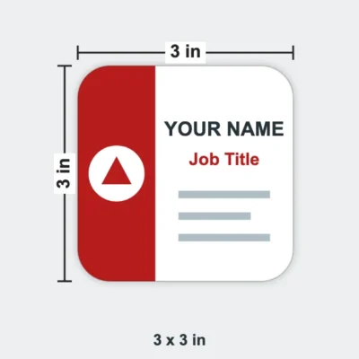 Rounded Corner Business Card size 3 x 3 in