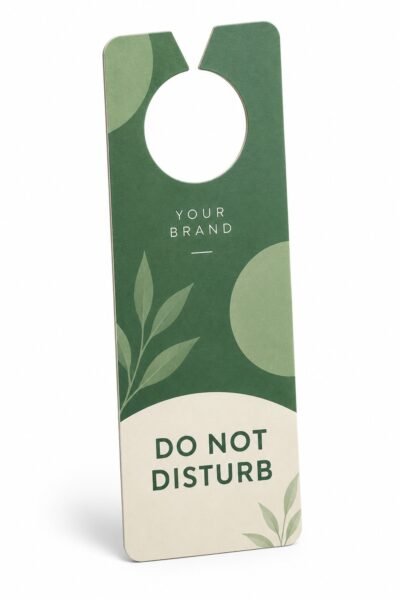 Custom rectangle claw door hanger printing in Dubai, hotel and promotional door hanger