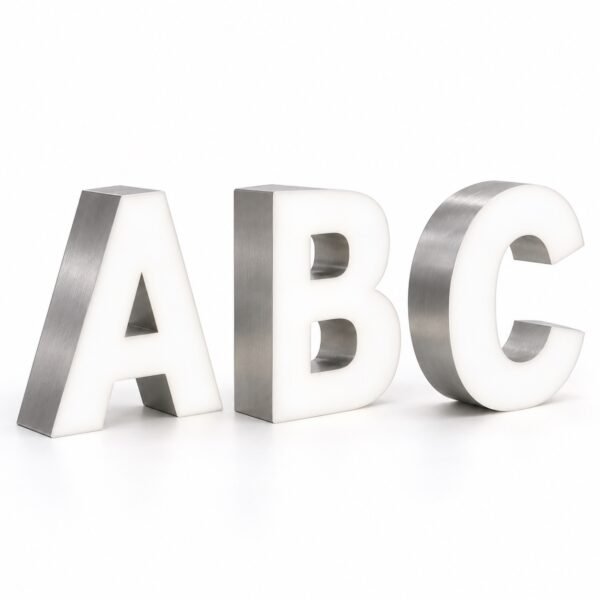 Rimless frontlit trimless LED letters, Dubai