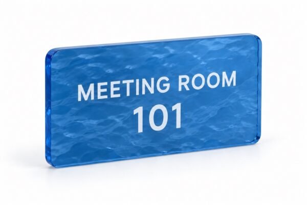 Ripple Texture Acrylic Door Sign made in Dubai