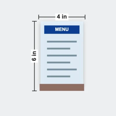 Acrylic Menu with Wood Base 4 x 6 in