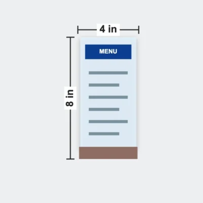 Acrylic Menu with Wood Base 4 x 8 in