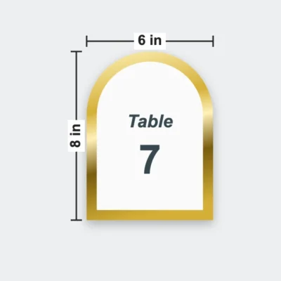 Metallic Table Numbers 6 x 8 in