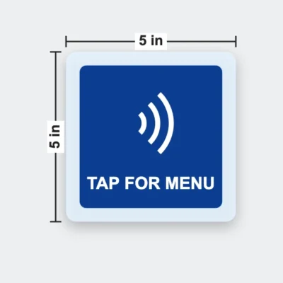 NFC Table Menu Sign 5 x 5 in