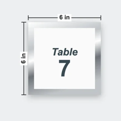 Wedding Table Numbers 6 x 6 in