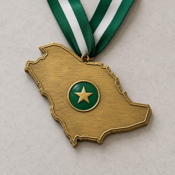 Custom Saudi Arabia shaped medal made in Dubai