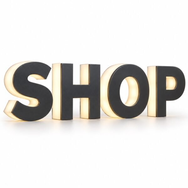 Side lit LED channel letters with glowing sides, Dubai