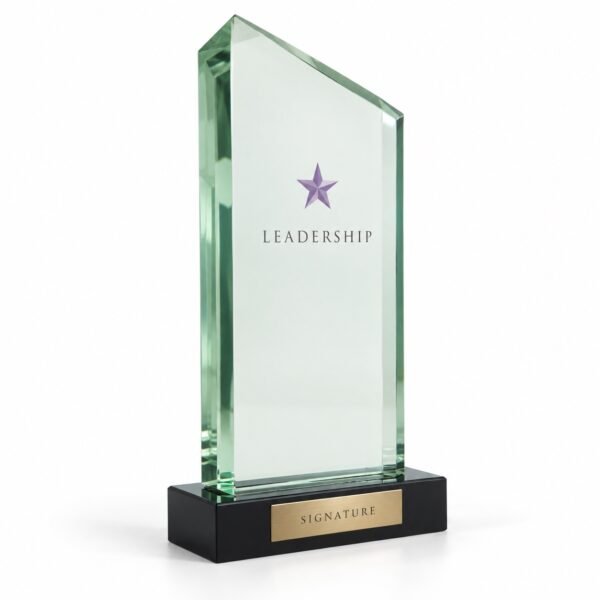 Signature Coloured Crystal Trophy, custom crystal award made in Dubai