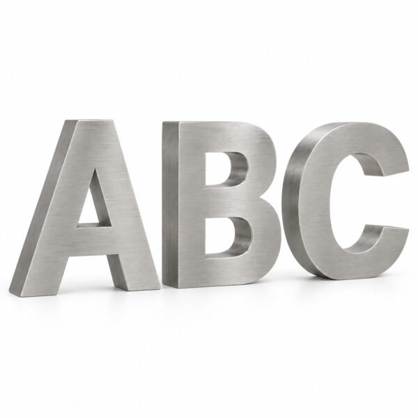 Solid brushed stainless steel 3D letters, Dubai