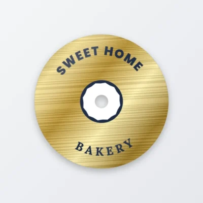 Circle metallic gold paper sticker