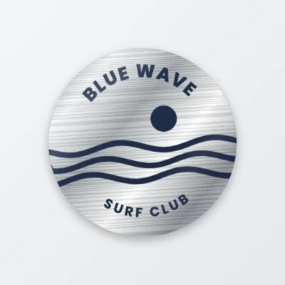 Circle metallic silver paper sticker