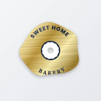 metallic gold custom shape sticker
