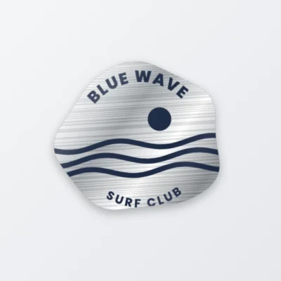 metallic silver custom shape sticker