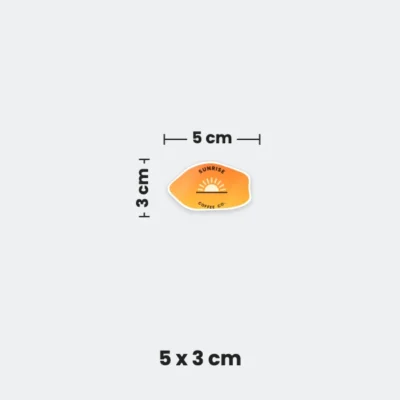 5 x 3 cm custom shape sticker