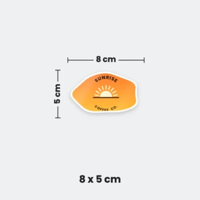 8 x 5 cm custom shape sticker