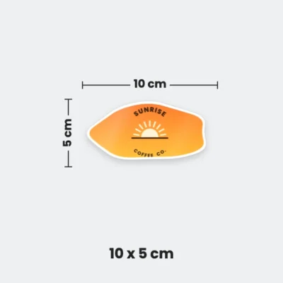 10 x 5 cm custom shape sticker