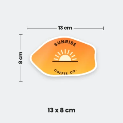 13 x 8 cm custom shape sticker