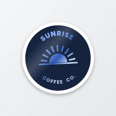 Blue foil sticker
