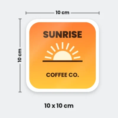 10 x 10 cm front adhesive sticker