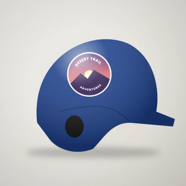 Custom decals on a baseball helmet