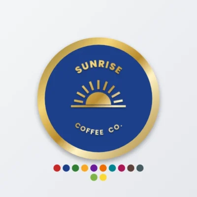 Metal badge sticker with up to 12 colours