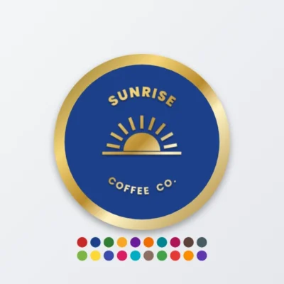 Metal badge sticker with up to 20 colours