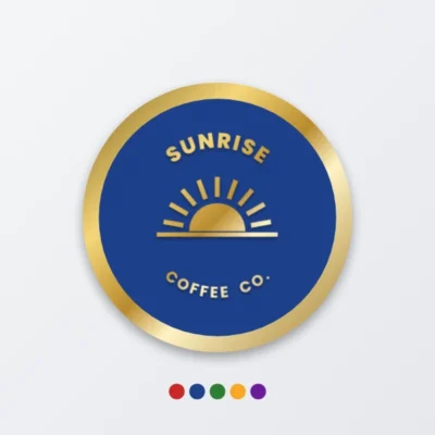 Metal badge sticker with up to 5 colours