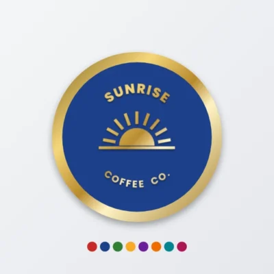 Metal badge sticker with up to 8 colours