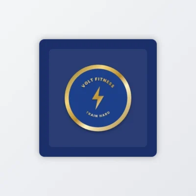 Metal badge sticker packaging velvet box blue
