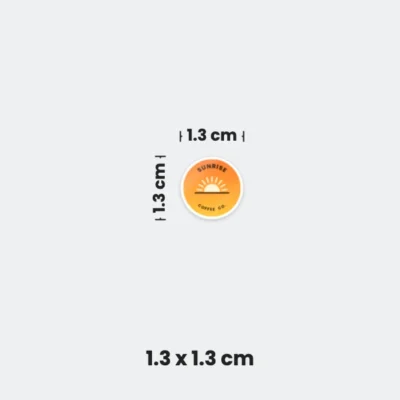 1.3 x 1.3 cm metal badge sticker