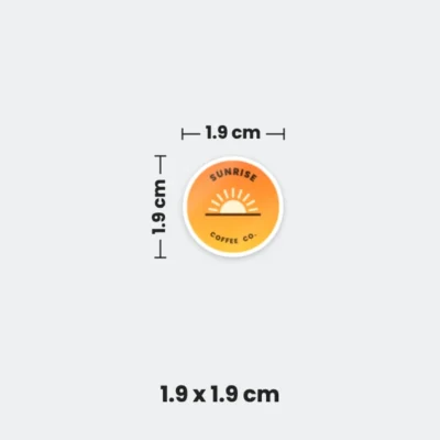 1.9 x 1.9 cm metal badge sticker