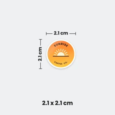 2.1 x 2.1 cm metal badge sticker
