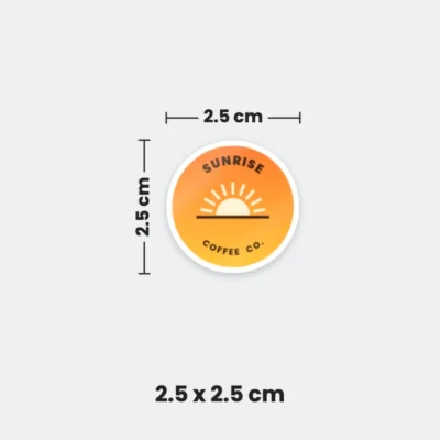 2.5 x 2.5 cm metal badge sticker