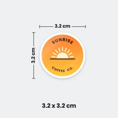 3.2 x 3.2 cm metal badge sticker