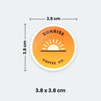 3.8 x 3.8 cm metal badge sticker