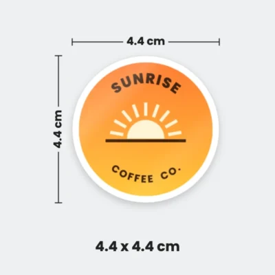 4.4 x 4.4 cm metal badge sticker
