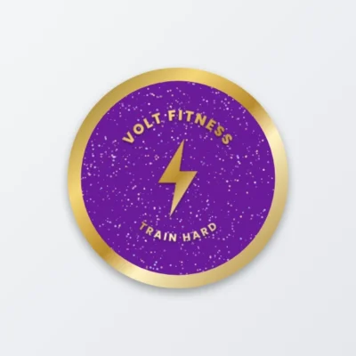Metal badge sticker with glitter