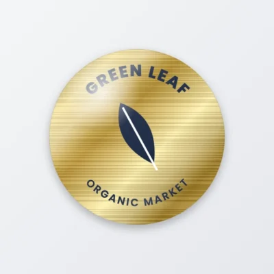Glossy metallic gold sticker