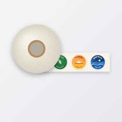 Roll of gold paper stickers