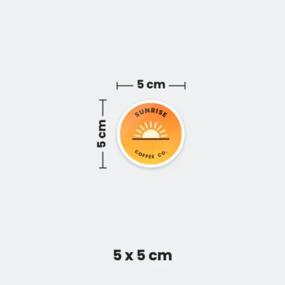 5 x 5 cm metallic transfer sticker